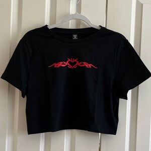 SHEIN Black Curve 2XL Cropped Top